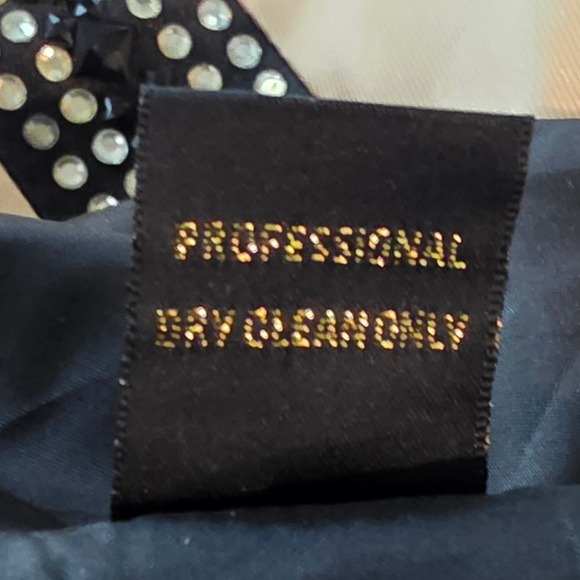 Diana Black Gold Rhinestone Studded Evening Dress Long Sleeve Size 12 NEW - Picture 8 of 14